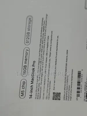 New Laptop Apple MacBook Pro 2025 M5 16GB Apple M5 SSD 512GB