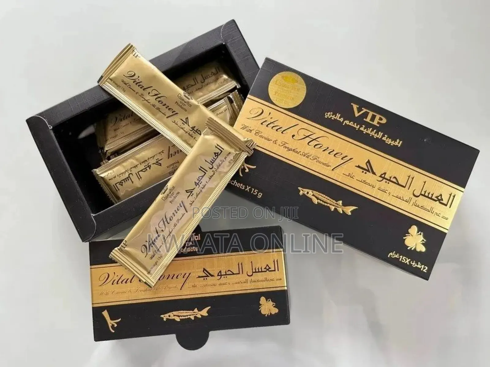 VIP Vital Honey With Caviar Tongkat Ali Male Sex Prowess (12 PC Box)