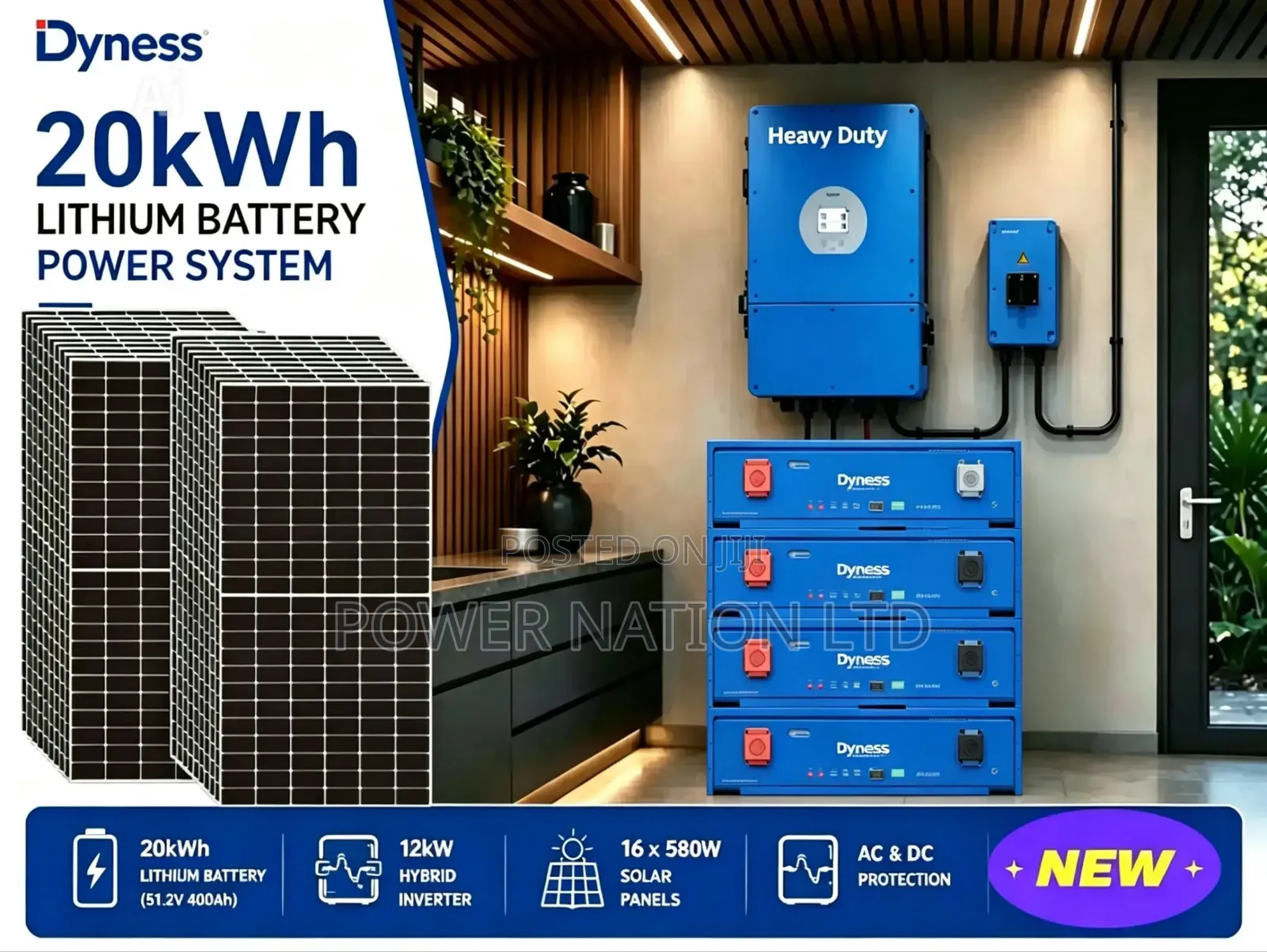 20kwh 10kva 48v Dyness Hybrid Complete Solar System