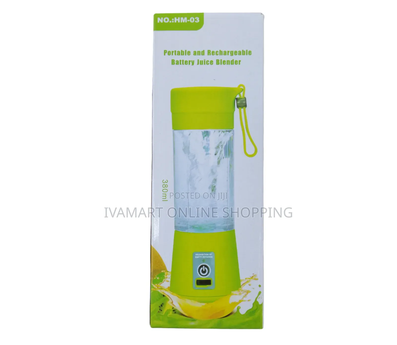 Portable USB Rechargeable Blender (HM-03) – 380ml Green Juice Cup