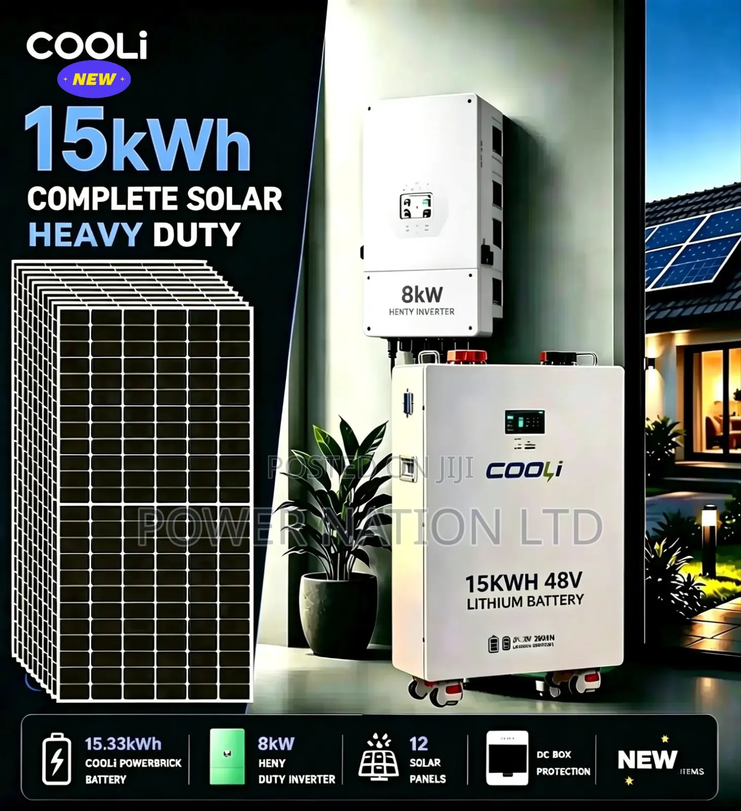 15kwh 8kva 48v Cooli Hybrid Complete Solar System