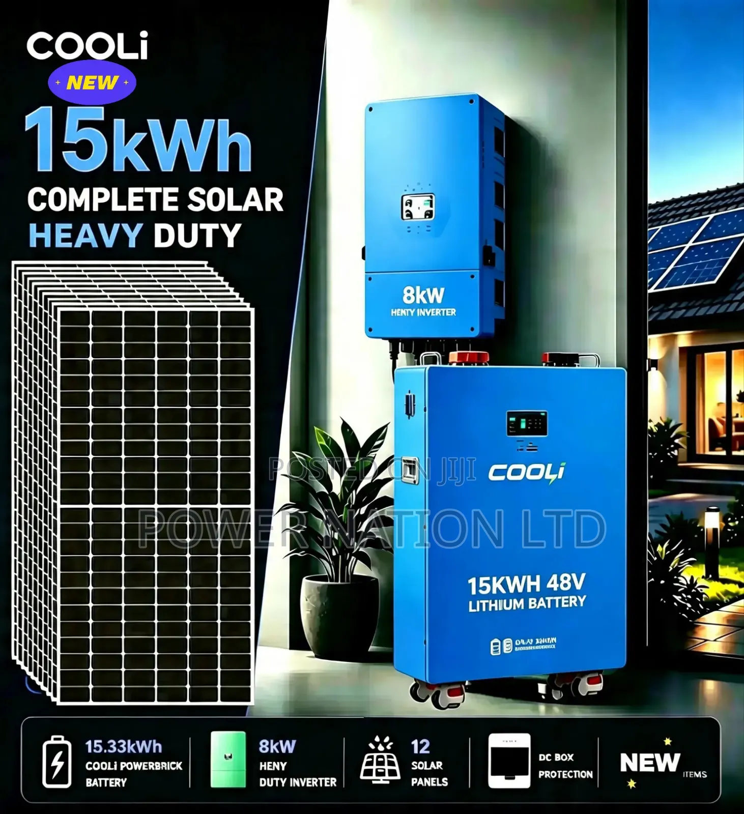15kwh 8kva 48v Cooli Hybrid Complete Solar System