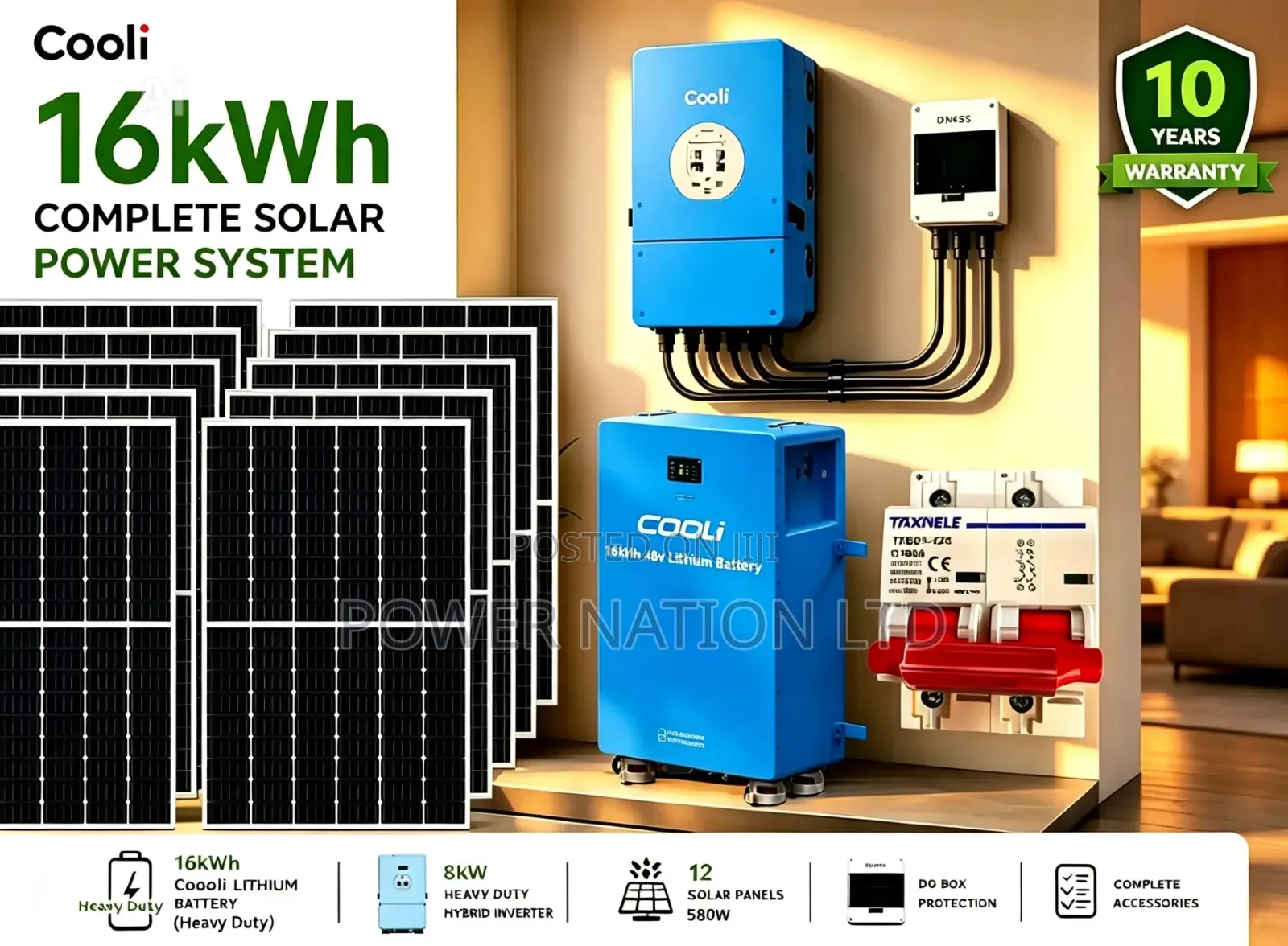 16kwh 8kva 48v Cooli Hybrid Complete Solar