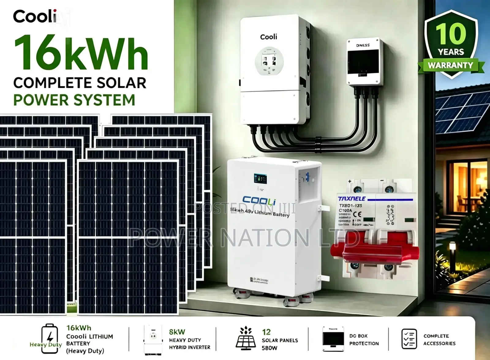 16kwh 8kva 48v Cooli Hybrid Complete Solar