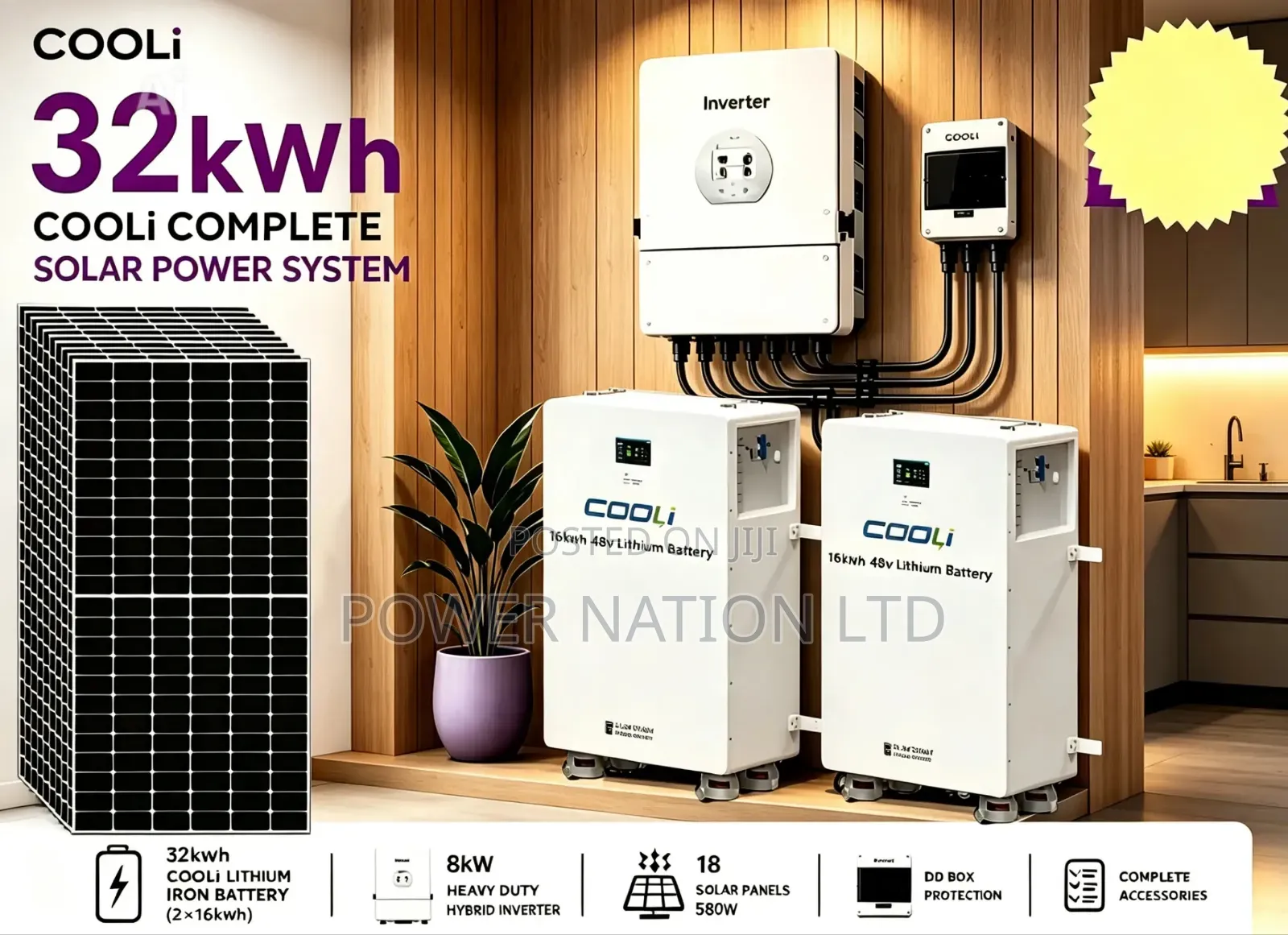 30kwh 12vkva 48v Cooli Hybrid Complete Solar System