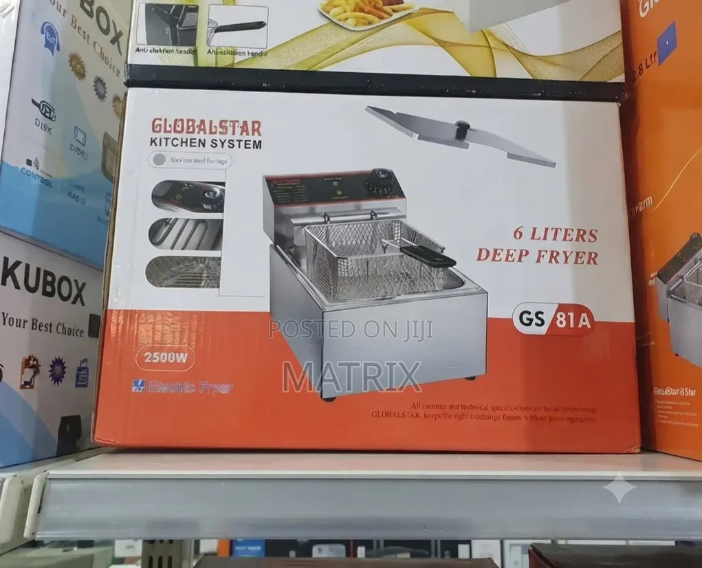 Globalstar 6L Electric Deep Fryer GS-81A- 2500W, Adjustable Temp,