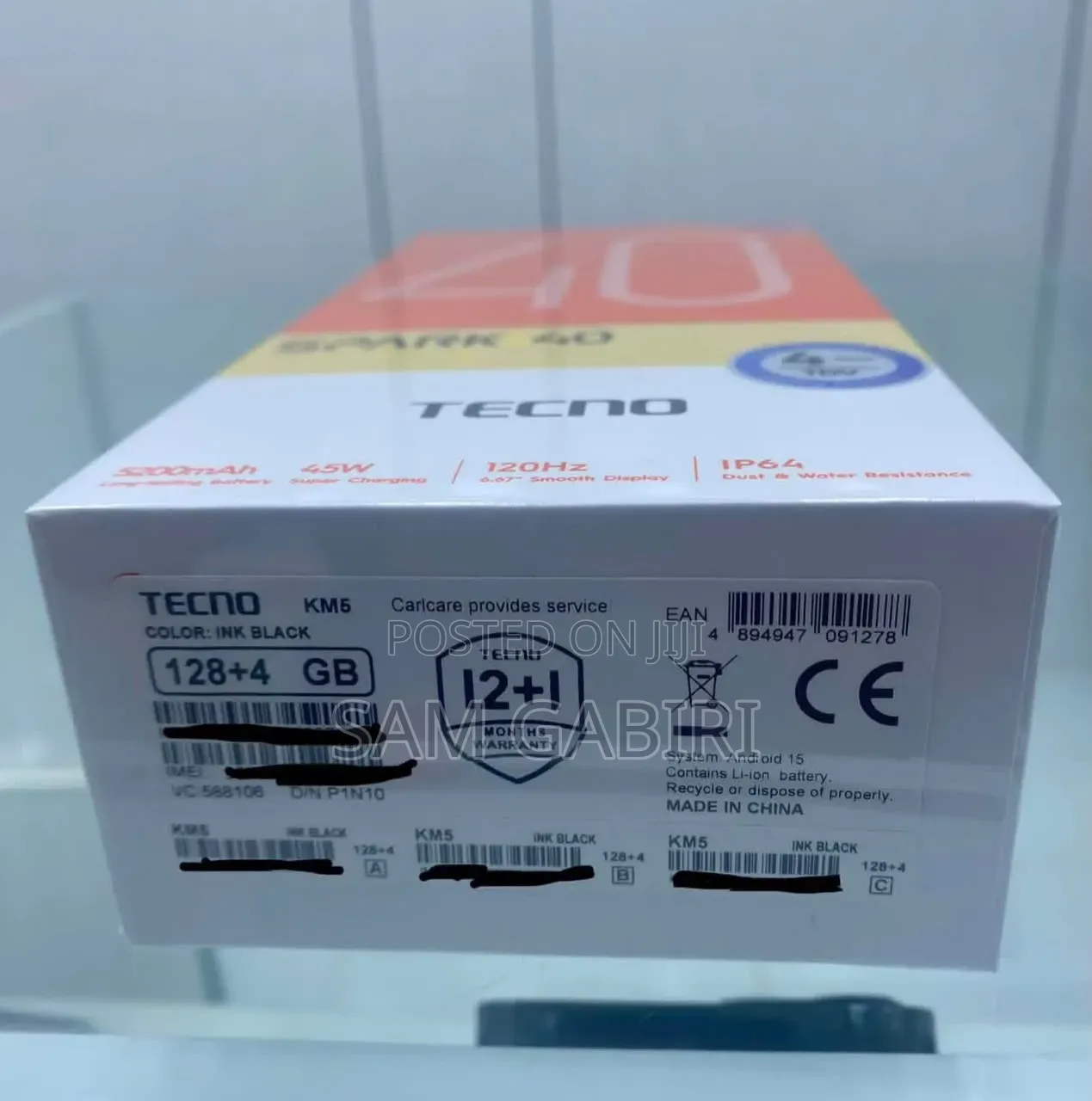 New Tecno Spark 40 128 GB Gray