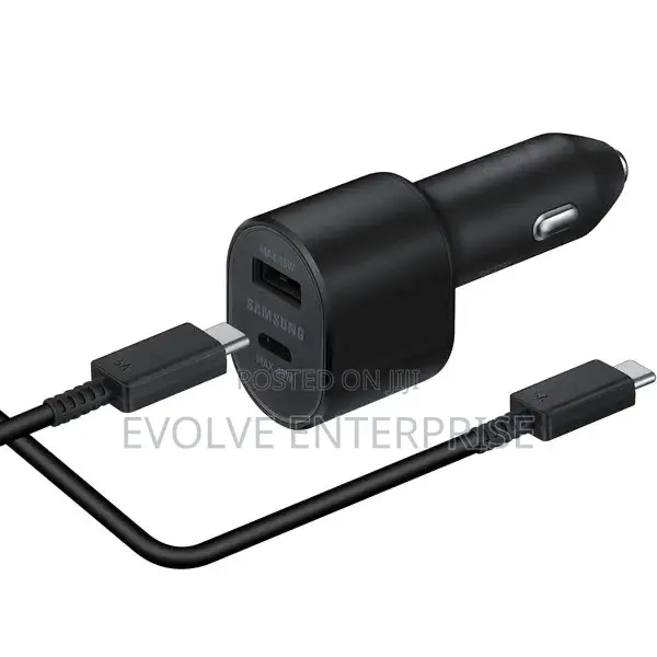 Samsung Original Fast Dual Car Charger (45W+15W) | USB-C USB-A Ports
