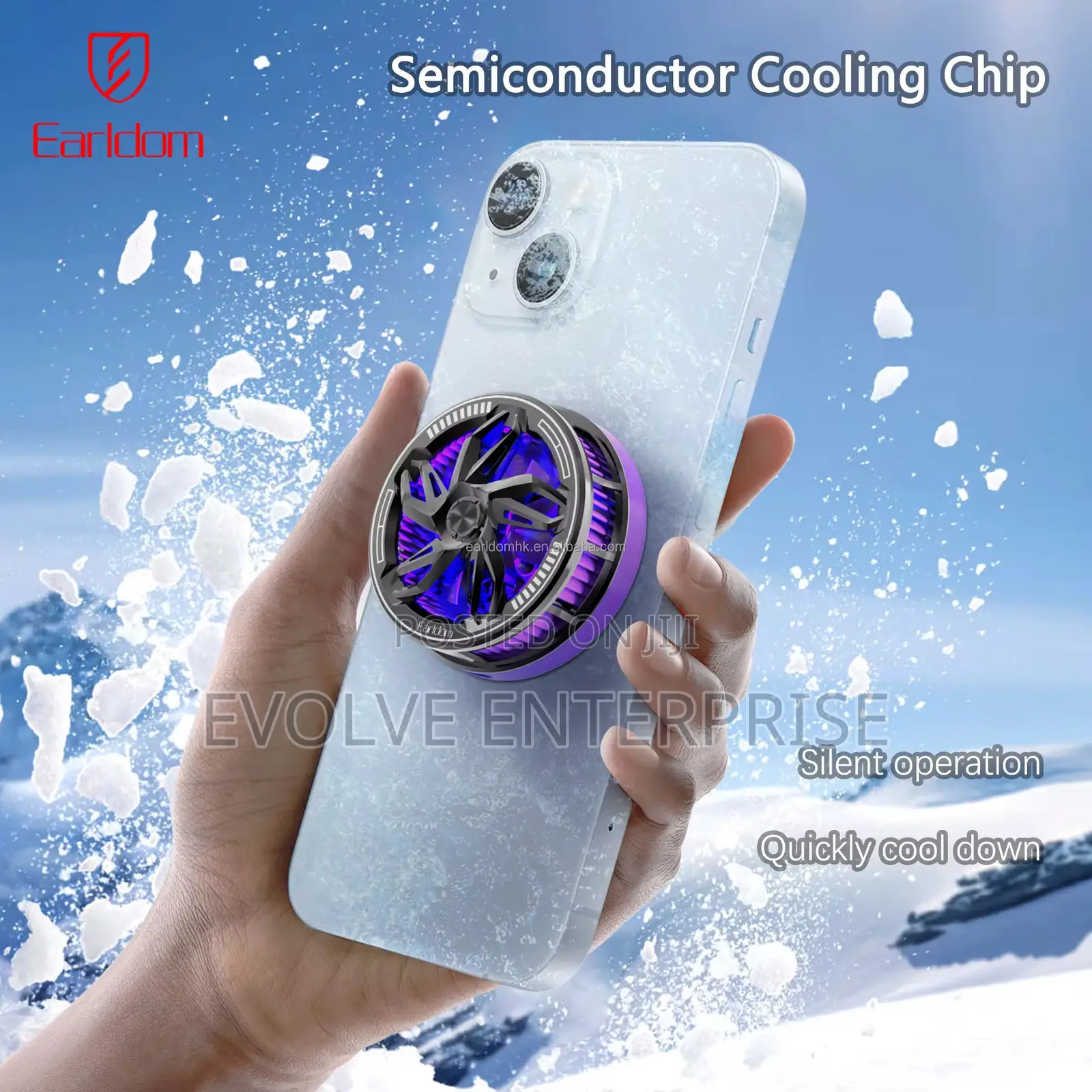 Earldom ET-F24 Magnetic Phone Cooler – Turbo Ice Ring Gaming Fan