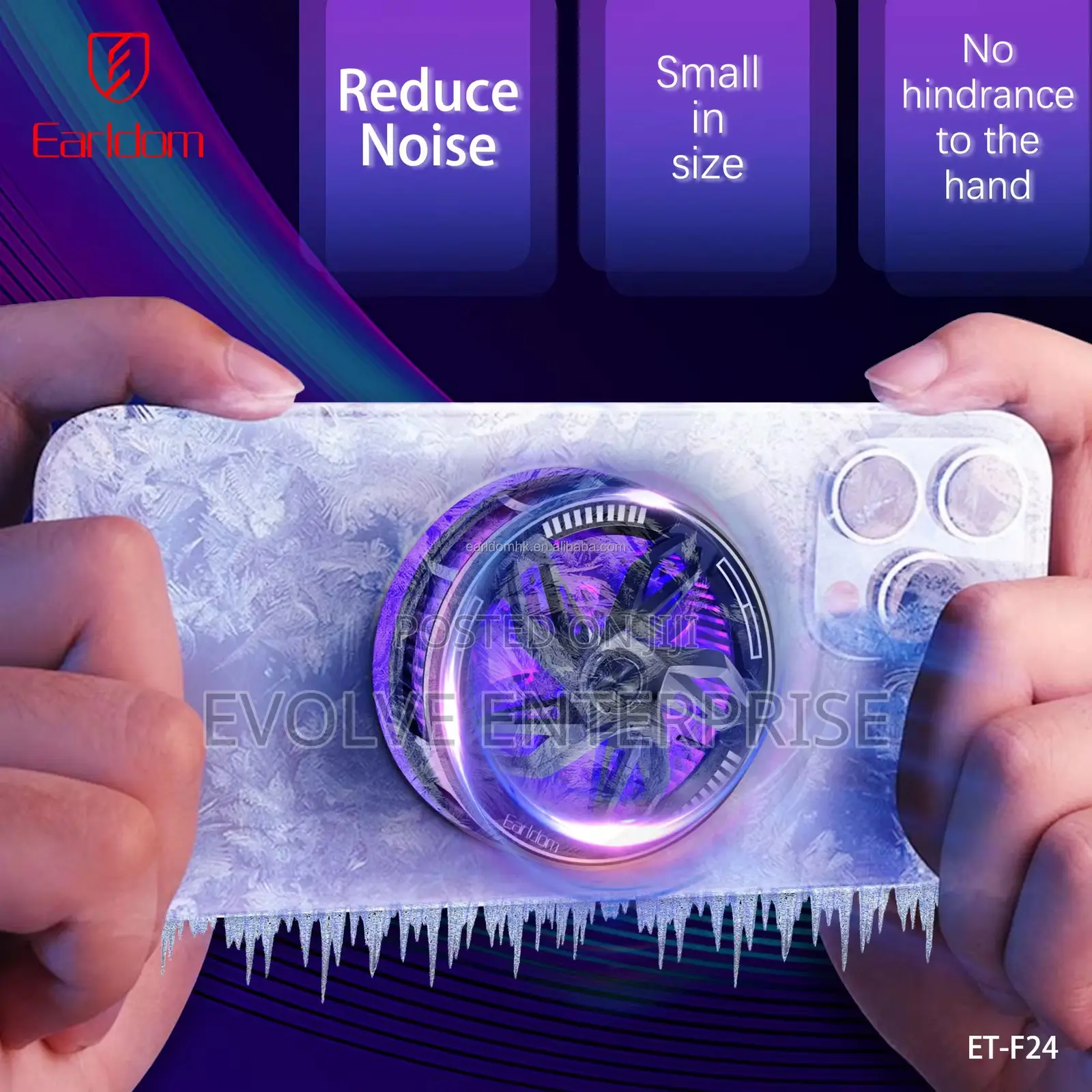 Earldom ET-F24 Magnetic Phone Cooler – Turbo Ice Ring Gaming Fan