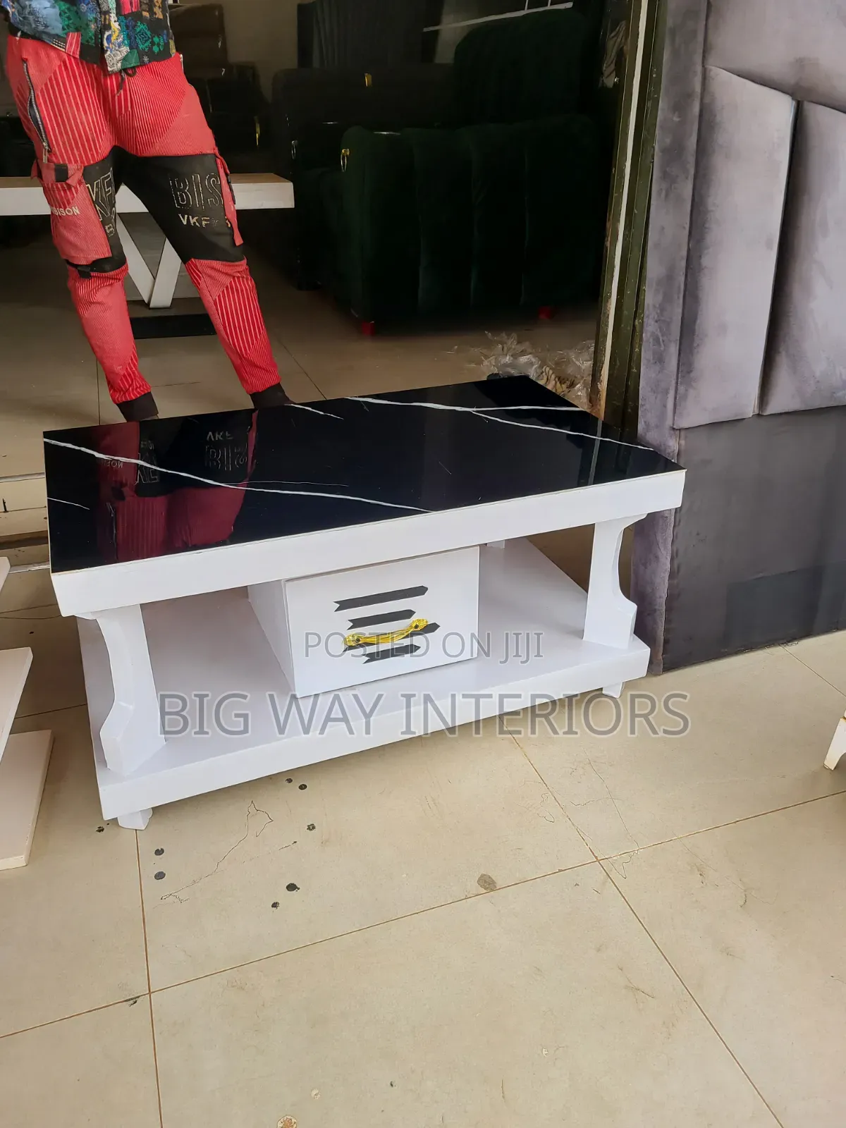Black and White Marble Center Table