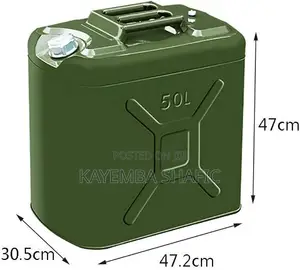 50L Heavy Duty Metal Jerry Can - Military Grade Fuel Canister