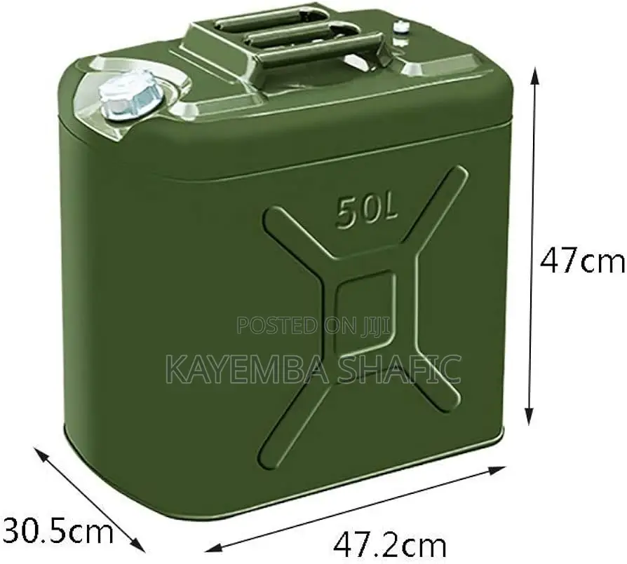 50L Heavy Duty Metal Jerry Can - Military Grade Fuel Canister