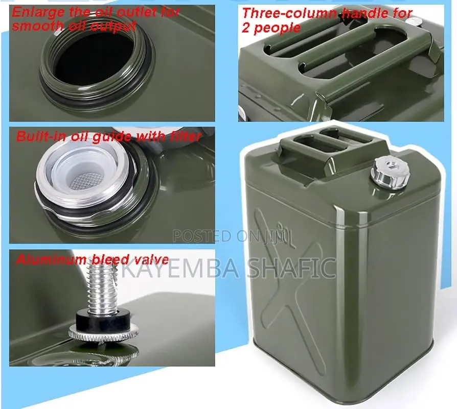 30L Heavy Duty Metal Fuel Jerry Can - Premium Steel Fuel Tank