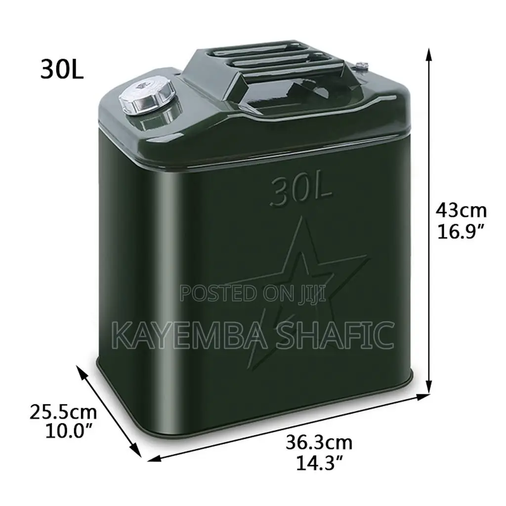 30L Heavy Duty Metal Fuel Jerry Can - Premium Steel Fuel Tank