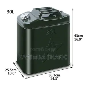 30L Heavy Duty Metal Fuel Jerry Can - Premium Steel Fuel Tank