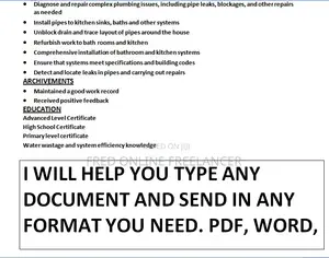 Typing Work, Word, Excel, Powerpoint and More Work Please Contact Me