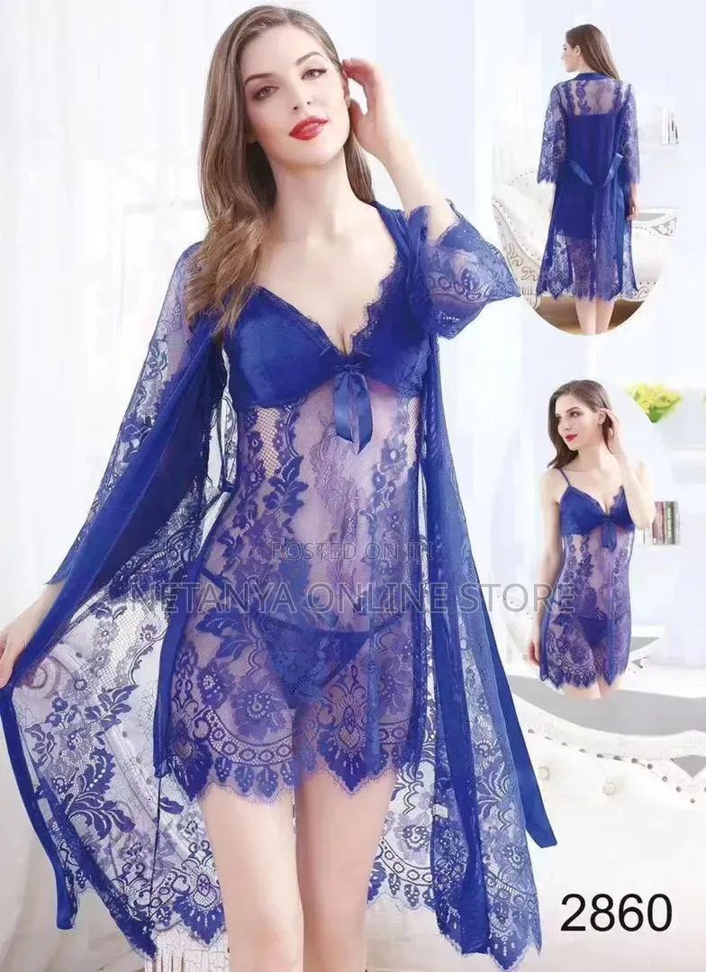 3pc Womens Lingerie and Night Wear Set