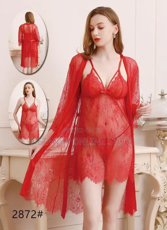 3pc Womens Lingerie and Night Wear Set