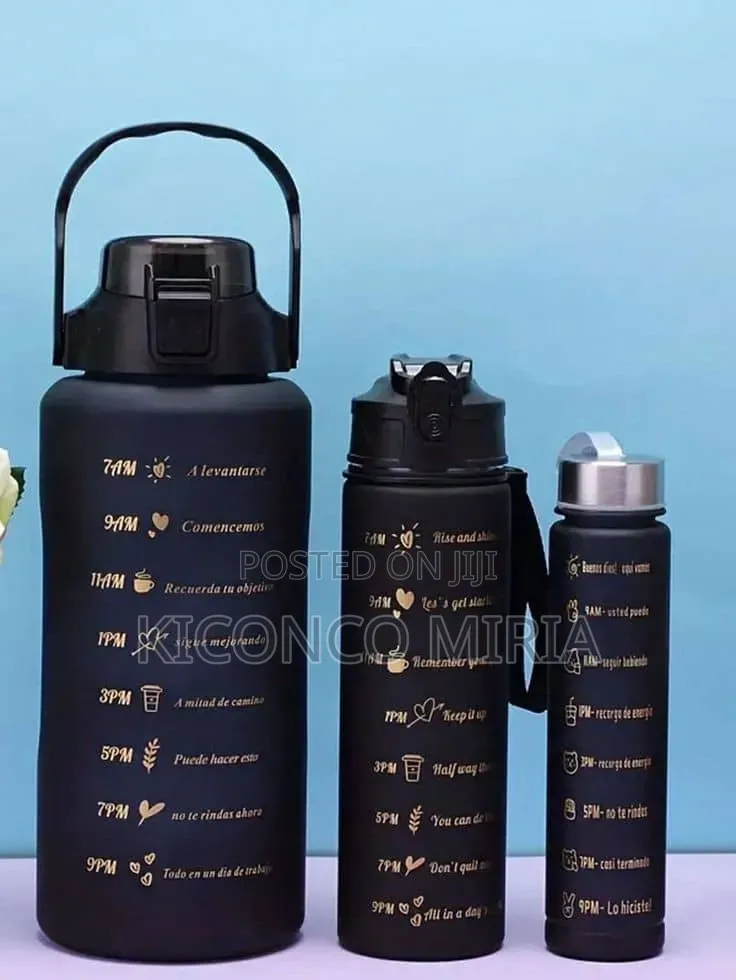 Generic 3-Piece Motivational Water Bottle Set
