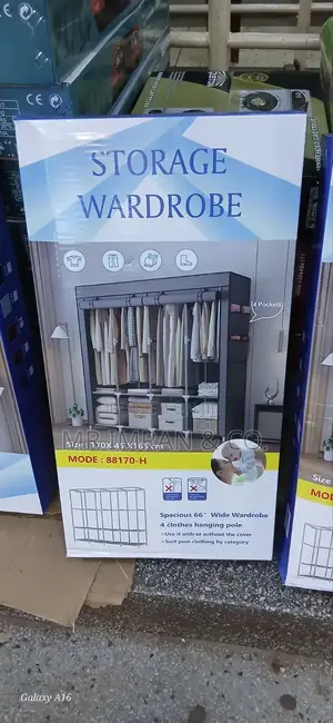 4 Column Collapsible Cloth Storage Wardrobe