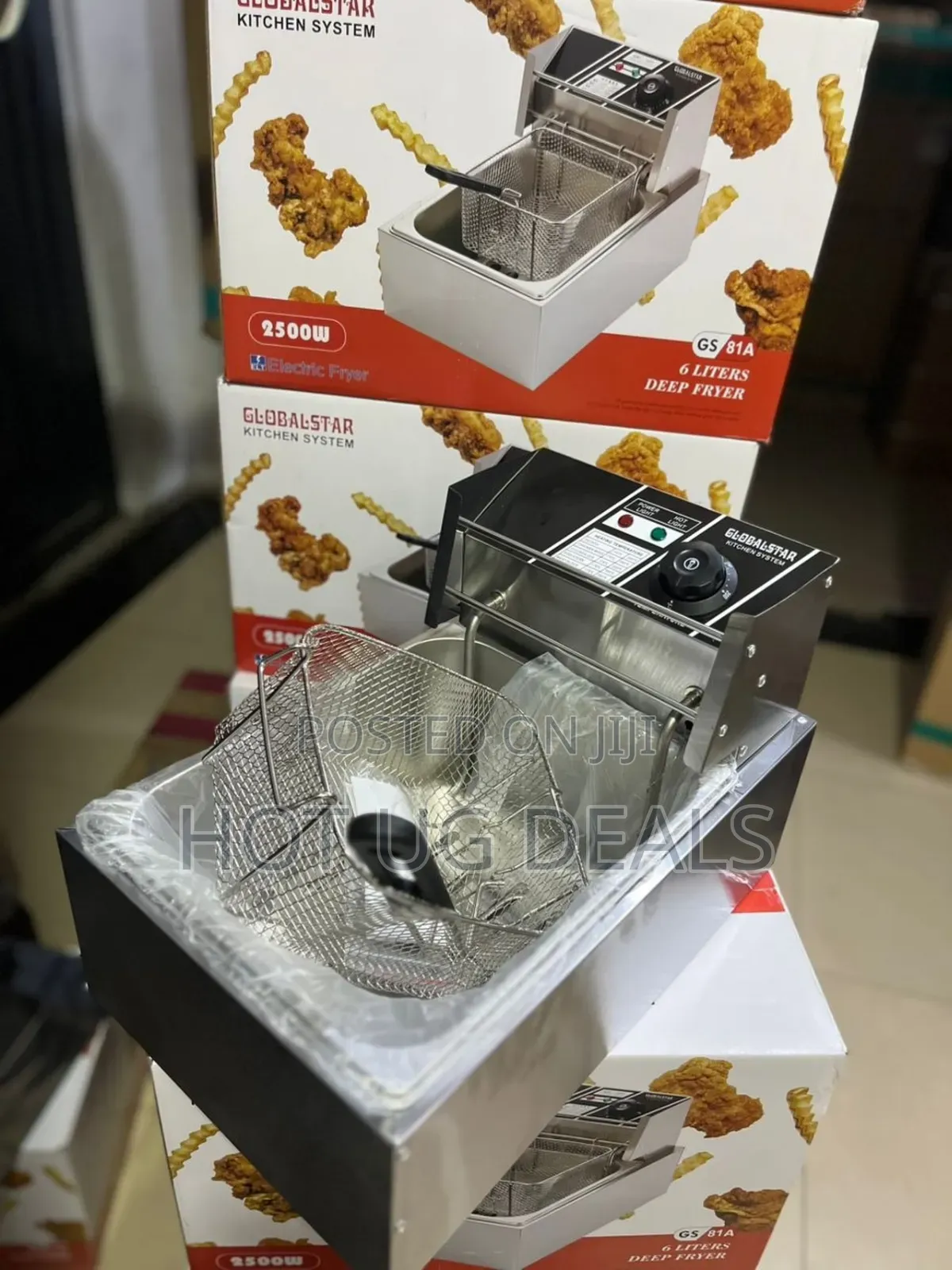 Globalstar GS-81A 6L Commercial Electric Deep Fryer - Stainless Steel
