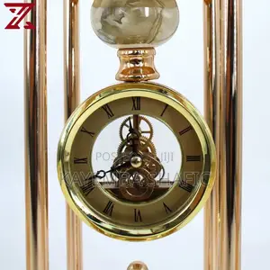 Luxury Decorative Gold and Crystal Table Clock Centerpiece