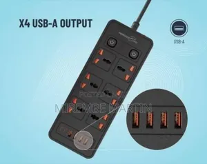 Porodo Blue Universal 6 AC Power Socket 3000W, 2 USB-C 4 USB-A,