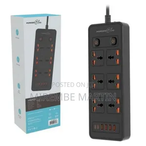 Porodo Blue Universal 6 AC Power Socket 3000W, 2 USB-C 4 USB-A,