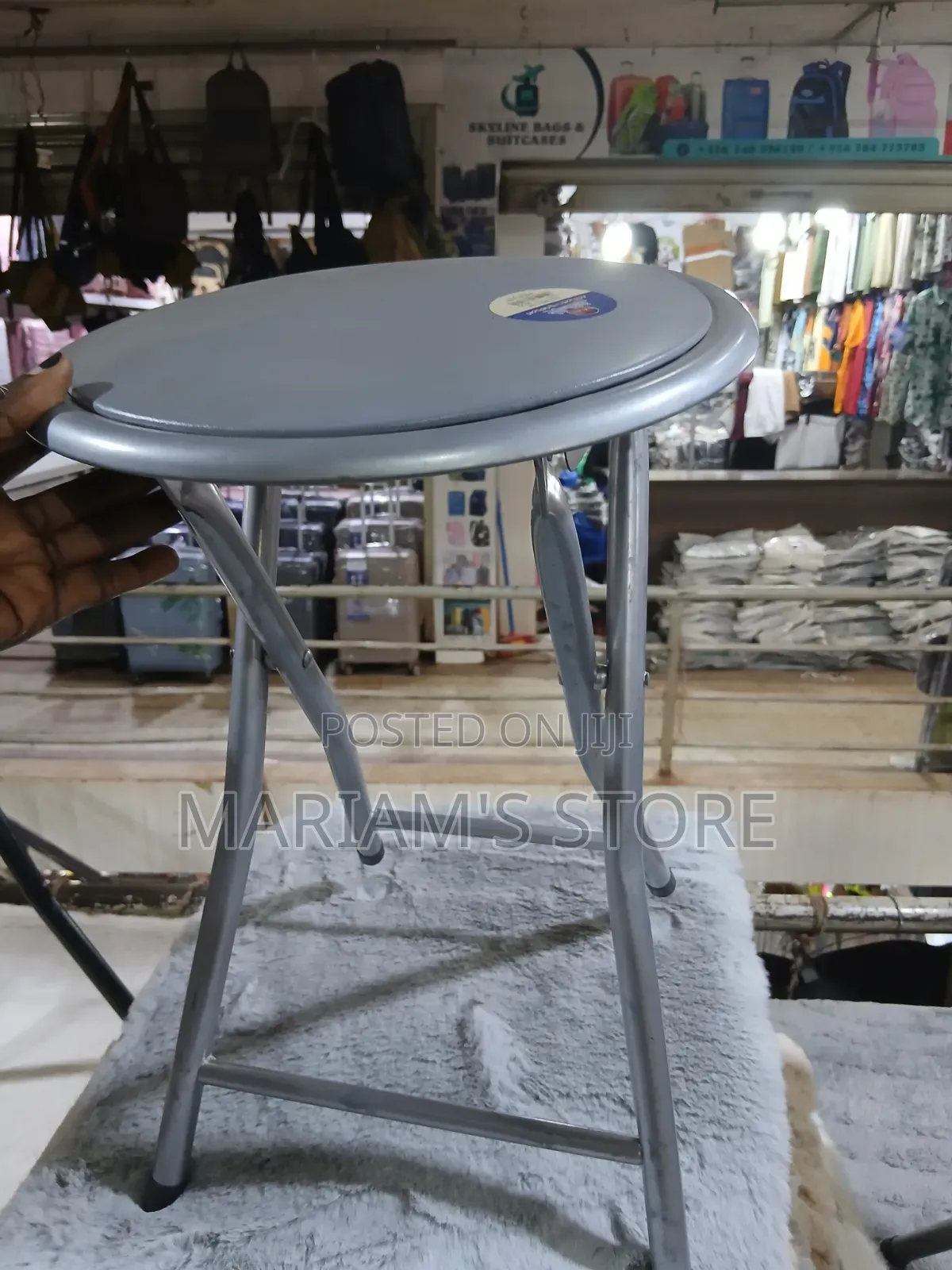Metal Folding Stool by Lavish Home