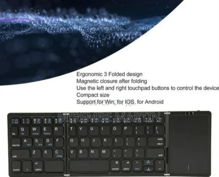 Foldable Keyboard B089T With Touchpad, BT 5.1, 64 Keys, Portable