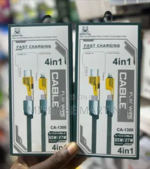 Cheetah CA-1300 Metal USB Fast Flat Wire Charging 2TO2 Cable 4-in-1