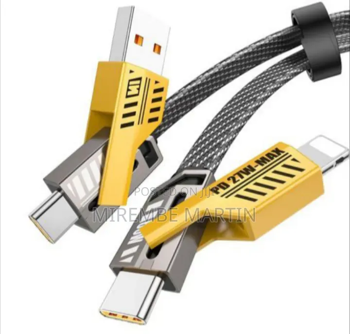 Cheetah CA-1300 Metal USB Fast Flat Wire Charging 2TO2 Cable 4-in-1