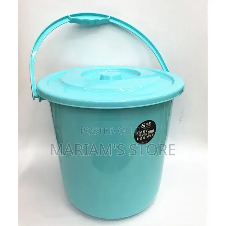 Plastic Bucket With a Carrying Handle.