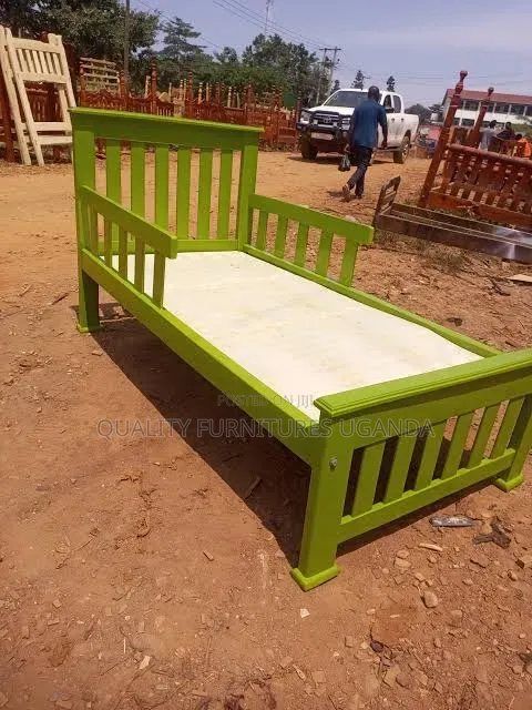 3 by 6 Lime Green Wooden Toddler Bed