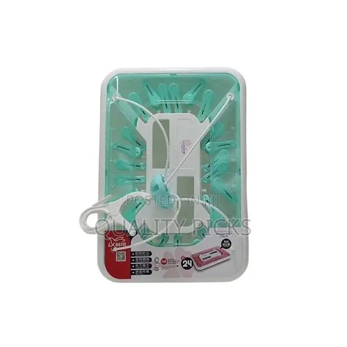24 Clips Pegs Square Laundry Clothes Hanger Socks Underwear