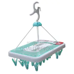 24 Clips Pegs Square Laundry Clothes Hanger Socks Underwear