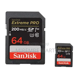 Sandisk 64gb Extreme Pro SDXC Uhs-I Memory Card - C10, U3, V30, 