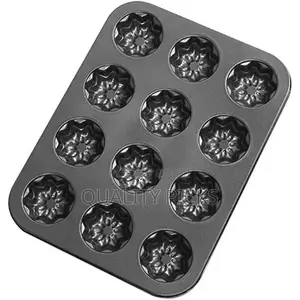 2 Pieces of Nonstick Flower-Shaped Madeleine- Mold Cake Pan