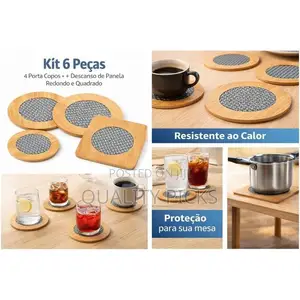 Heat Resistant Pads Cup Coaster, Bamboo Wooden Hot Pads