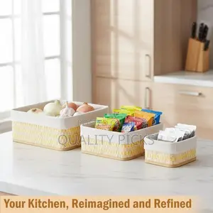 3-Piece Bamboo Reed Storage Basket Set