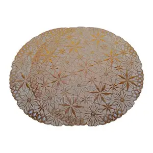 6 Pieces of Round 30cmx45cm PVC Lace Plastic Table Mats