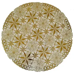 6 Pieces of Round 30cmx45cm PVC Lace Plastic Table Mats