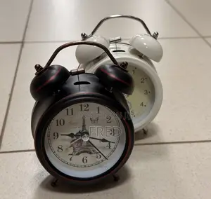 VINGVO Black Metal Alarm Clock