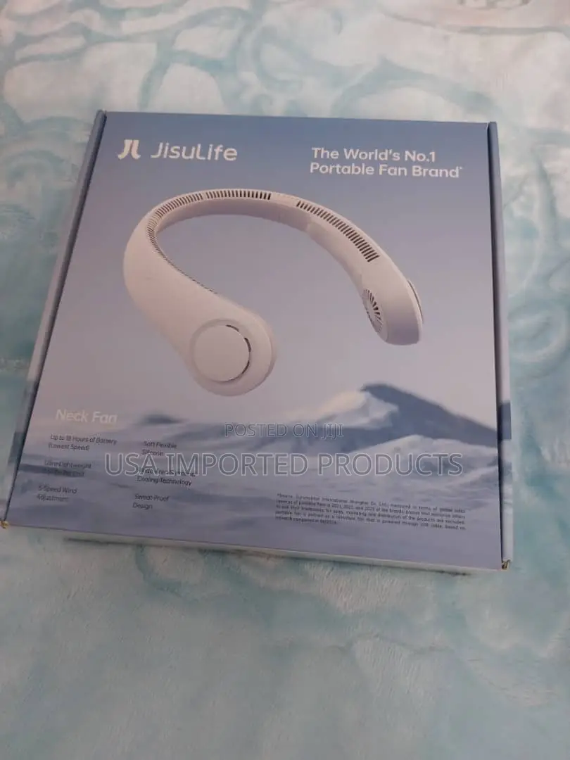 Usa Imported Jisulife Rechargeable Neck Fan – Hands-Free Cooling