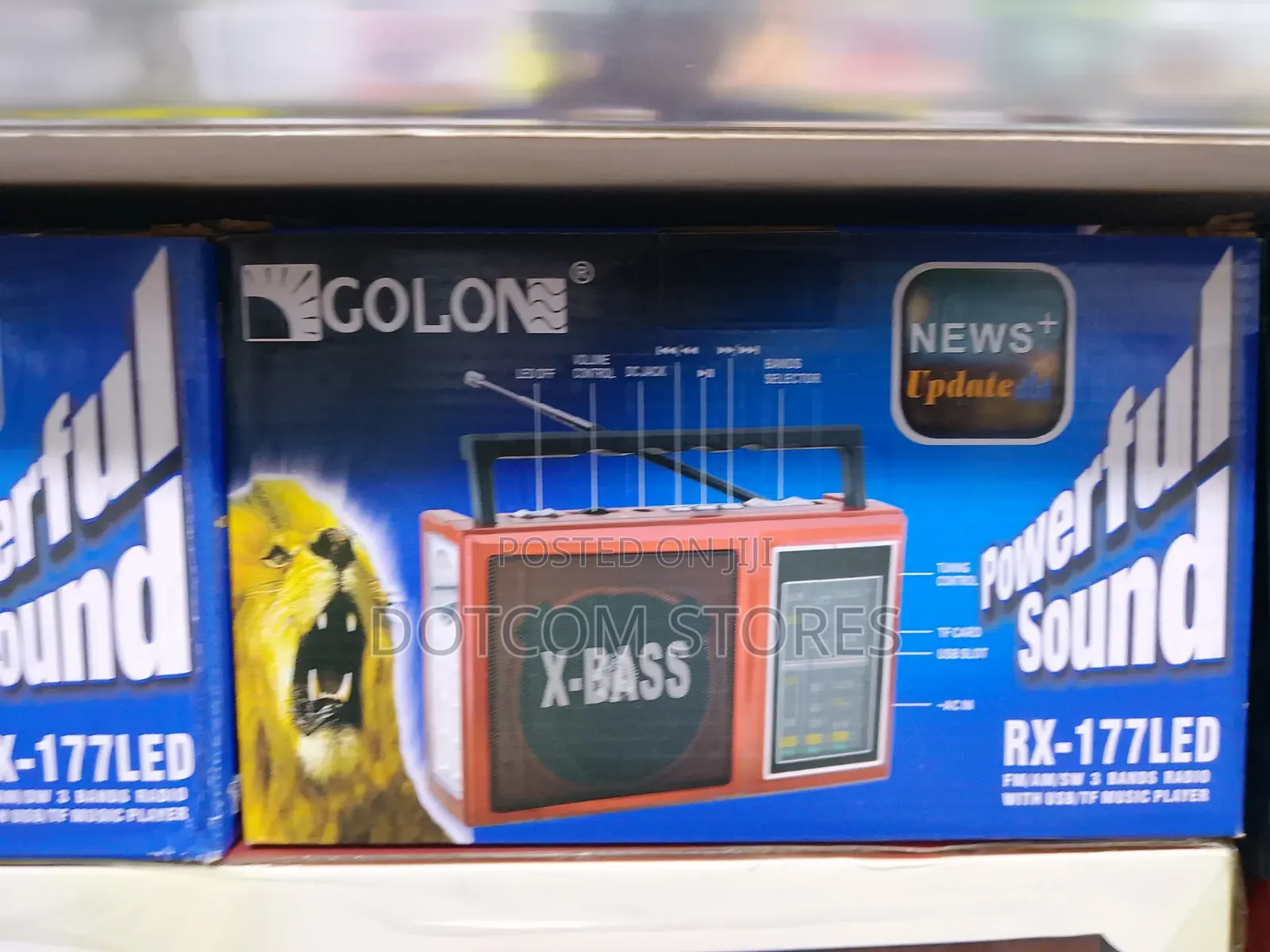 Golon Rechargeable Radio With Flash Light, USB, and SD Memory Card