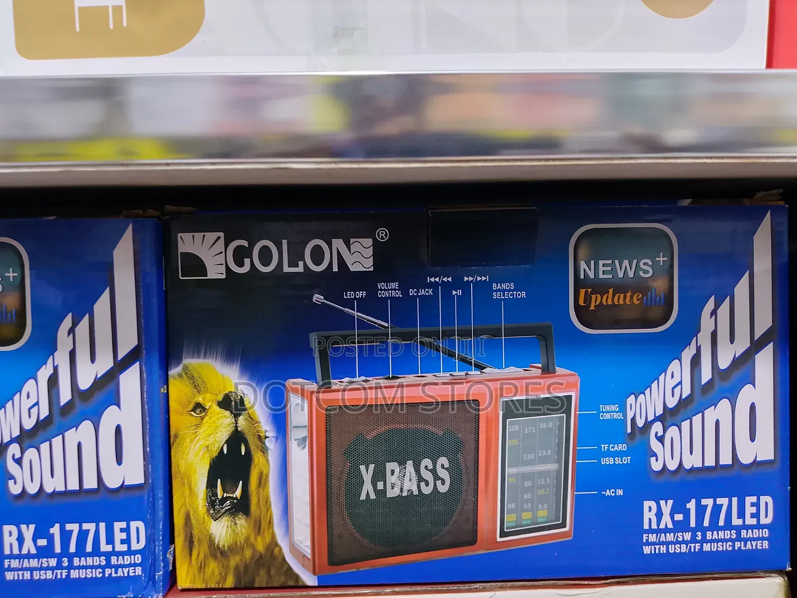 Golon Rechargeable Radio With Flash Light, USB, and SD Memory Card