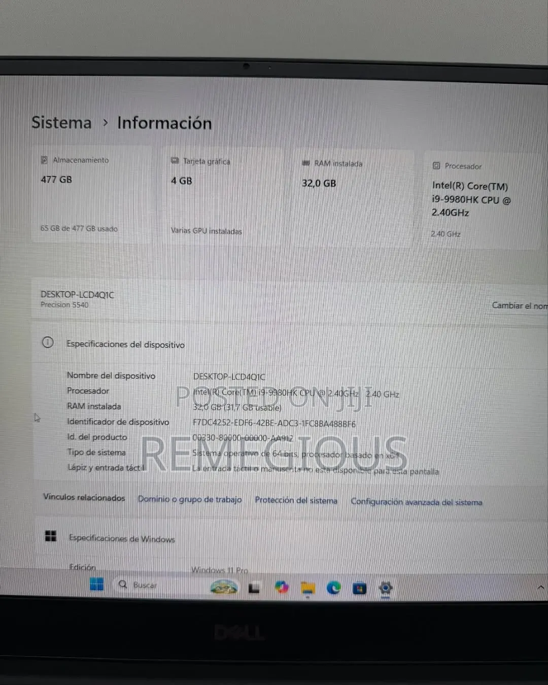Laptop Dell Precision 5540 32GB Intel Core i7 SSD 1T
