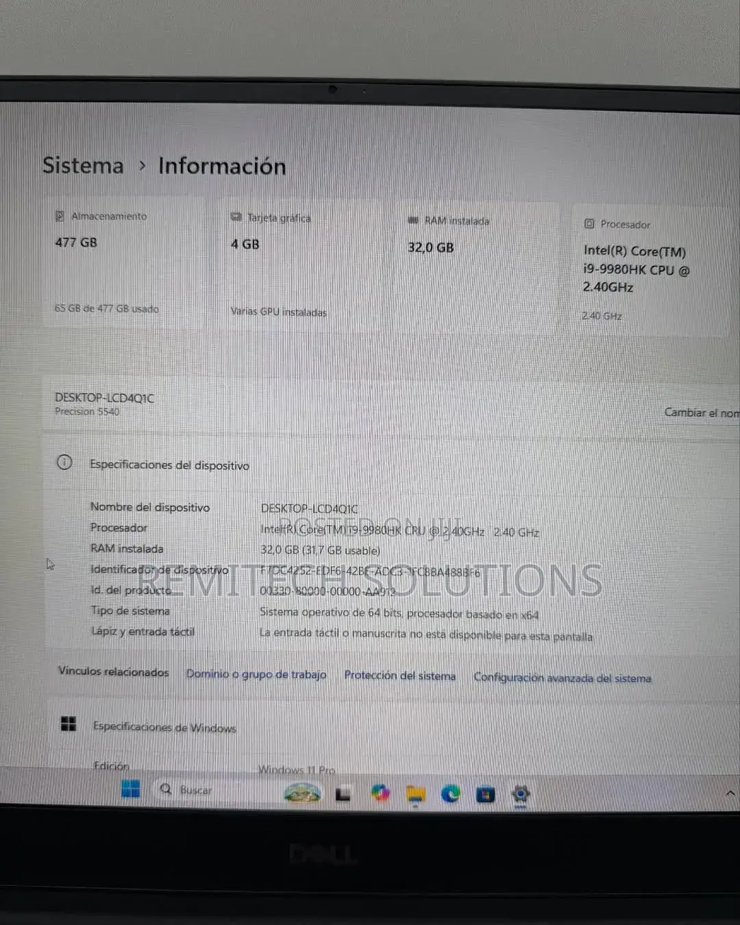 Laptop Dell Precision 5540 32GB Intel Core i7 SSD 1T