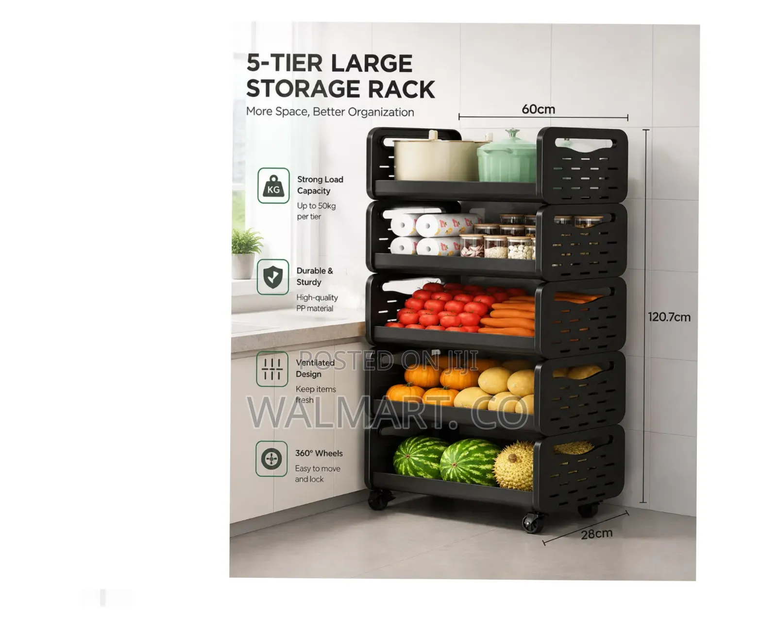 Metallic 5 Layer Storage Rack
